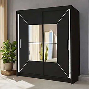 Mirror sliding door wardrobe