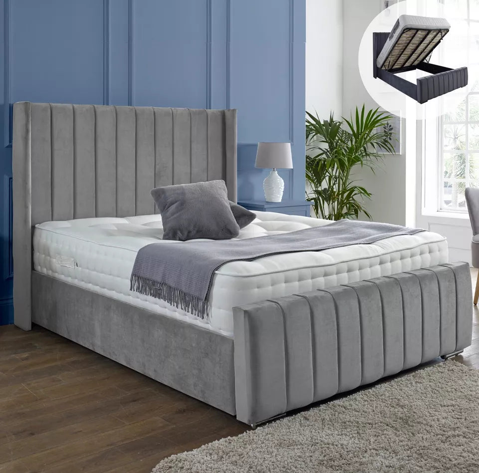 Wing headboard bed