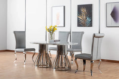 Lorcan dining  table  high gloss with four chairs