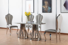 Lorcan dining  table  high gloss with four chairs