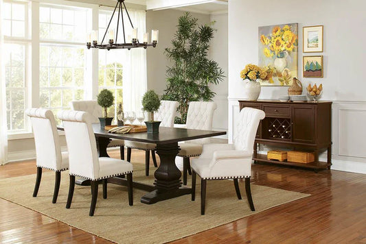 Solid wood dining table with 6 chairs