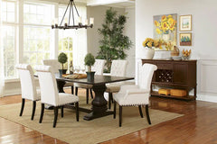 Solid wood dining table with 6 chairs